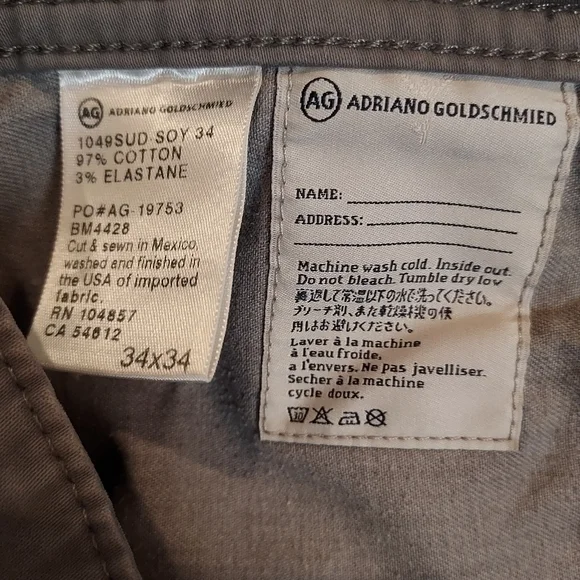 Adriano Goldschmied Men's Gray pants in size 34X34 - Picture 3 of 5